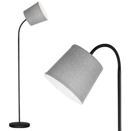 AUQUEE LED Floor Lamp, Standing Lamp for Living Room with Linen Lamp Shade,Adjustable Gooseneck Modern Reading Light,Floor Lamps for Bedroom,Office,Farmhouse,12W LED Bulb Included