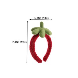 Gatuida 3pcs Cute Strawberry Headbands for Women Soft Fleece Hair Comfortable Wide Band for Spa Pool Party Daily Use Adorable Hair Accessories