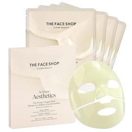 The Face Shop at Home Aesthetic - Mascarilla Facial Coreana de Hidrogel | Set de 4 Piezas Antiedad y Luminosidad | Con Colágeno y Vita Complex 10 Toni