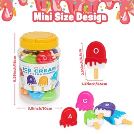 kizh Alphabet Learning Toys Matching Letter ABC Fine Motor Toy Double-Side Ice Cream Toys Preschool Learning Activities Montessori for Toddler Kids Ages 2 3 4 5