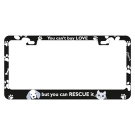 DZGlobal Cute Dog and Cat Paws License Plate Frame 2 Hole Kit Fits All US License