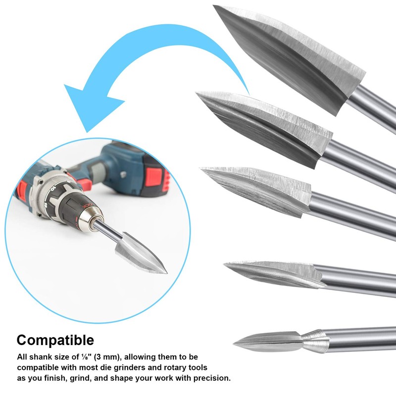 10 Pieces Wood Carving Drill bits Wood Engraving Tools Rotary