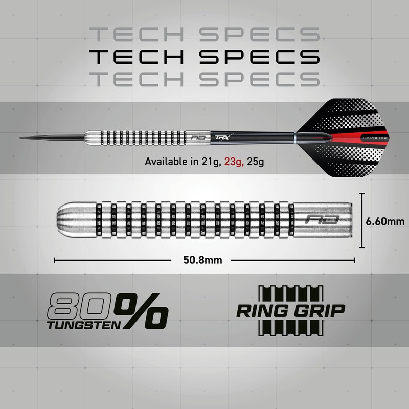 RED DRAGON Fury 1: 23g Flightmaster - Tungsten Darts Set