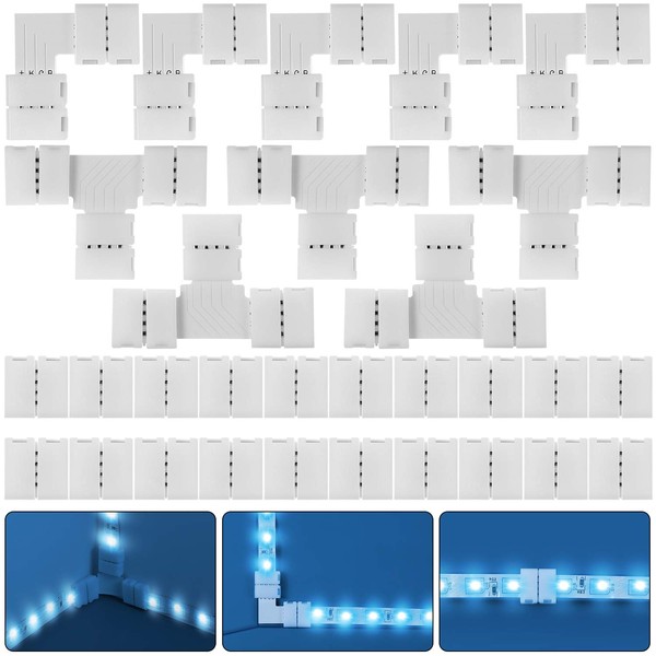 30 Pieces RGB LED Strip Connector Full Kit, 4 Pin