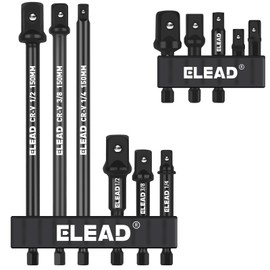 11-Piece Impact Socket Adapter Set, 1/4-Inch Hex Shank, 1/4" 3/8" 1/2" Impact Socket Driver Set, Drill Sockets Extension Bit, Sockets Driver Adapter, Drill Extension with Holder