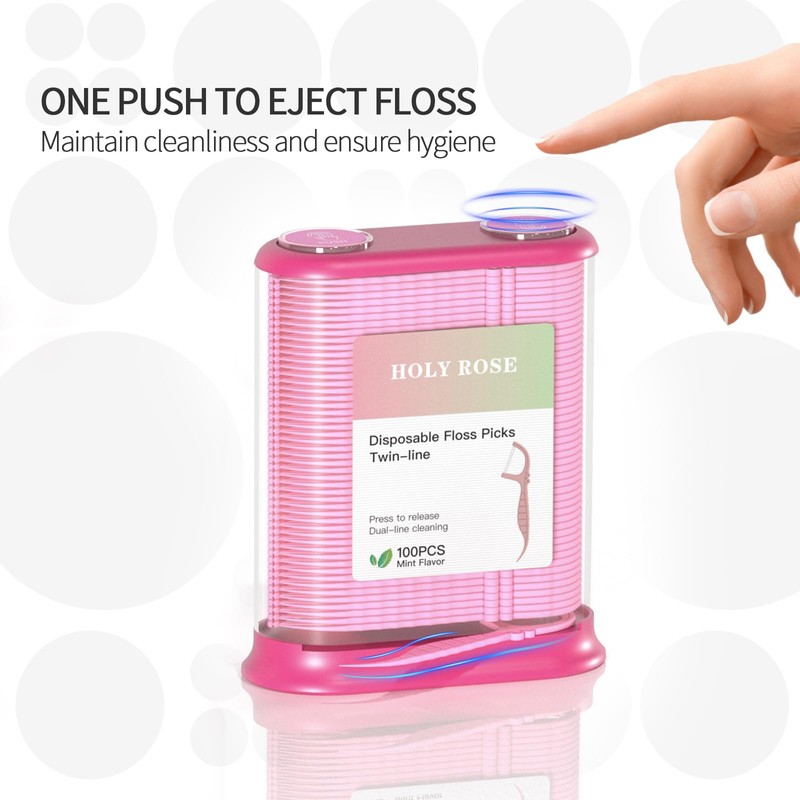 Holy Rose Dental Floss Dispenser with 100 Picks - Flossers