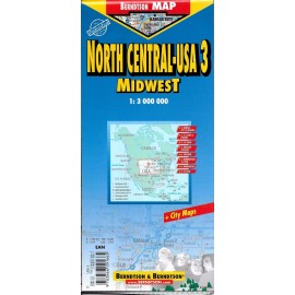 Map of North Central-USA, USA 3, Laminated & Folded by Berndtson Maps