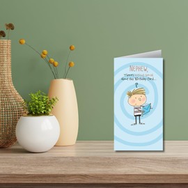 Words 'n' Wishes Traditional Nephew Birthday Card, Birthday Card for Nephew, Multi-Coloured 23.5 x 12.7 cms