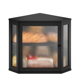 STDDRE Corner Bread Box Kitchen Countertop Extra Large Capacity Farmhouse Bread Box, Corner Countertop Storage, Double Layer Bread Holder (Black, Large)