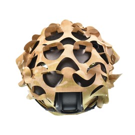 Cutting Type Breathable Mesh Tactical Helmet Cover Tactical Fast Helmet Cover in Size M/L (TAN camo)