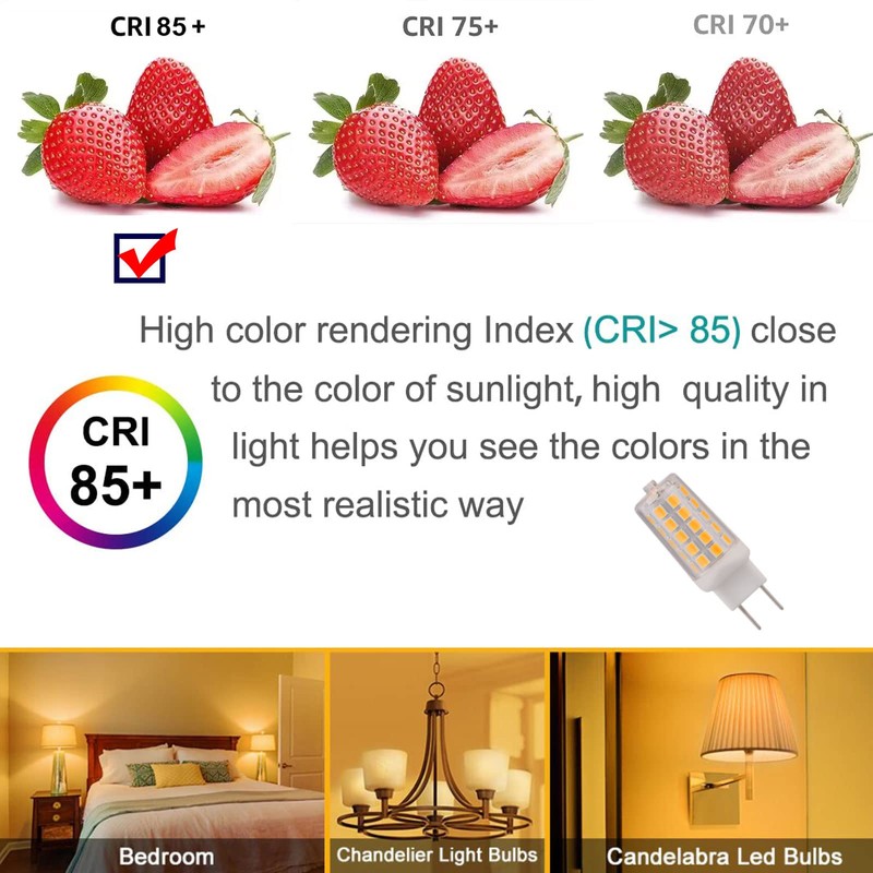 KAPATA 4W G8 LED Bulb Dimmable Soft White 2700K Equivalent