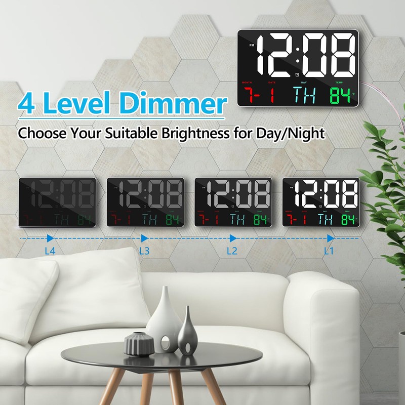 SZELAM Digital Clock Large Display, 11.5 Inch Digital Calendar Alarm