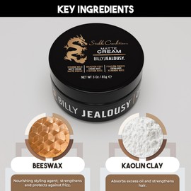 Billy Jealousy Stable Condition Matte Cream for Men with Natural Hold and Matte Finish, Reworkable, Lightweight, Water Based Hair Styling Product, Vanilla & White Musk Scent, 3 Oz.