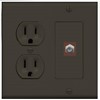 RiteAV (2 Gang Decorative) 15 Amp Round Power Outlet Coax