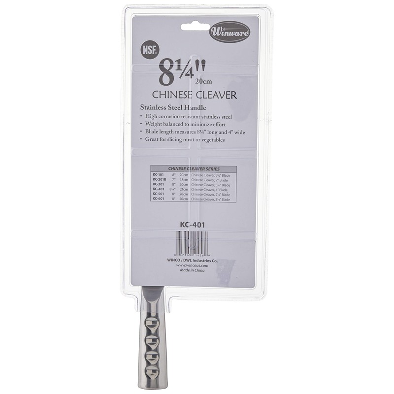 Winco Chinese Cleaver with Stainless Steel Handle