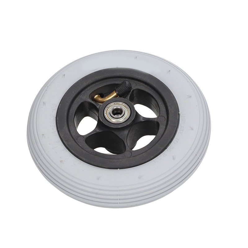6in Electric Wheelchair Wheel Noiseless Aluminum Alloy Hub Rubber Inflatable