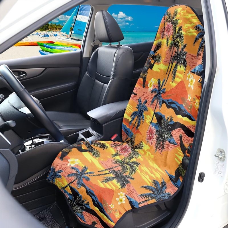 JOAIFO Front Seat Covers for Cars, Hawaii Palm Tree Bucket