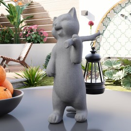 mikilov Elephant Sculpture Lantern Decor - Outdoor Lanterns & Indoor Statue Decorations for Garden, Yard, Porch, Home, Balcony (Walking)