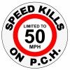 Malibu California SPEED KILLS ON P.C.H. Vinyl Decal Sticker  3" round