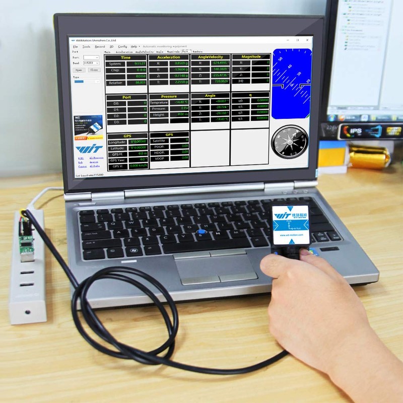 [Industrial-Grade Accelerometer+Inclinometer] HWT901B-TTL MPU9250 9-axis Gyroscope+Angle(XY 0.05° Accuracy)+Digital Compass+Air Pressure+Altitude,