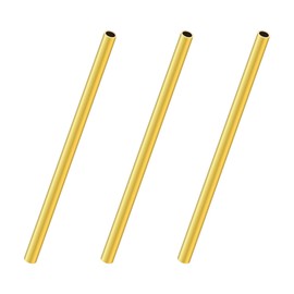 LAVMHAB Brass Pipe 4.5 mm OD/Outer Diameter x 0.5 mm Wall Thickness, 200 mm Length, Seamless Round Brass Tube for Crafts (Pack of 3)