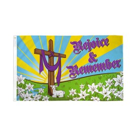 AZ FLAG Easter Rejoice and Remember Flag 3' x 5' - Memorial Day flags 90 x 150 cm - Banner 3x5 ft