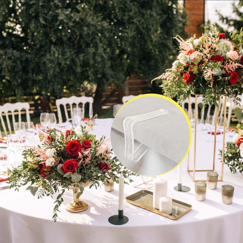 32 Upgraded Tablecloth Clips,Thicker Wider Clear Tablecloth Clips,Plastic Table Cloth