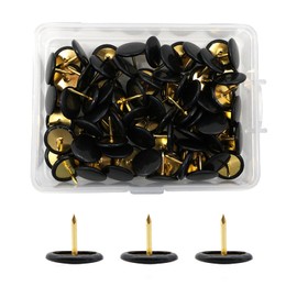 100 Pcs Drawing Pins, Round Head Thumbtacks, Metal Push Pins with Storage Box for Pinboard, Bulletin Board, Office, Home
