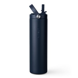 Vinsun Stainless Steel Drinking Bottle 750 ml Straw - Leak-Proof, Double-Walled Insulated, BPA-Free - Robust, Lightweight Insulated Flask for Sports, Bikes, School