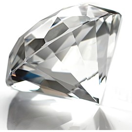 Clear Diamond, Crystal, Paperweight, 3.9 inches (100 mm), 3.1 inches (80 mm), Object Figurine, K9, Clear, Ornament, Gift, Anniversary (3.9 inches (100 mm)