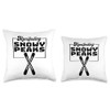Manifesting Snowy Peaks Skiing Themed Throw Pillow