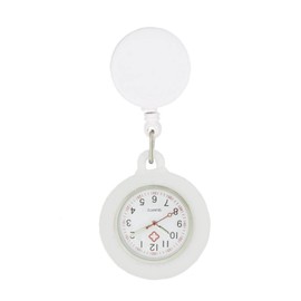 YFFSFDC Nurse Watch, Cute Pocket Watch, Pocket Watch, Easy to Read Nurses Medical Center, Staff, Kids Watch, Unisex, Simple, Waterproof, Stretchable, Clip Included, white, Simple