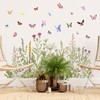 AnyDesign 2 Sheets Spring Butterfly Wildflowers Wall Stickers Farmhouse Wild