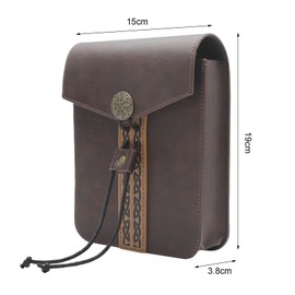 TNSLAND Medieval Belt Bag Made of Faux Leather Waist Bag Leather Medieval Bag for Men and Women Retro Portable Side Pack for LARP Ren Faire, Game Party, Everyday Clothing, Brown, brown, 0