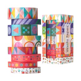 Mr. Pen- Washi Tape Set, 8 Rolls, Geo Labyrinth, Decorative Tape, Washi Tapes, Scrapbook Tape, Scrapbook Washi Tape for Journaling, Craft Tape, Washy Tape, Washy-Tape, Cute Washi Tape