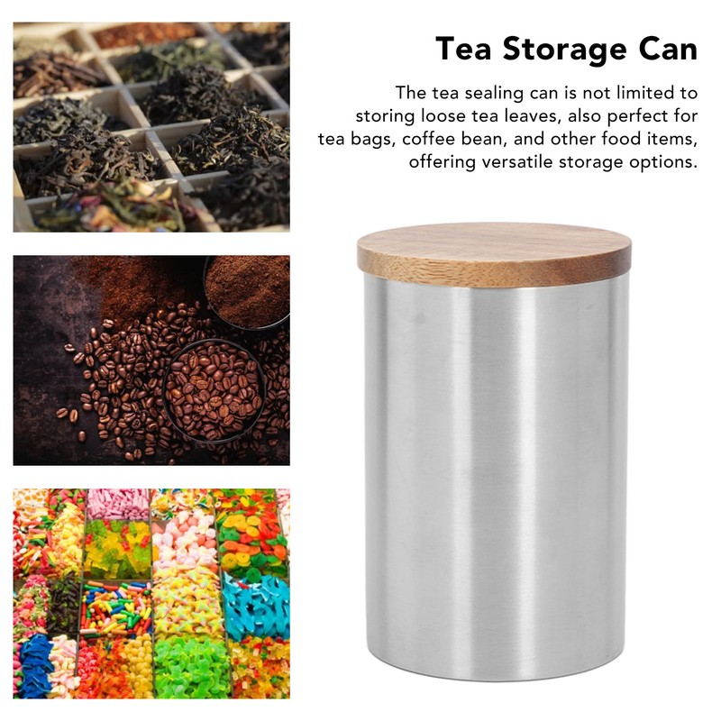 Tea Canister 304 Stainless Steel Tea Container Thicken Tea Sealing