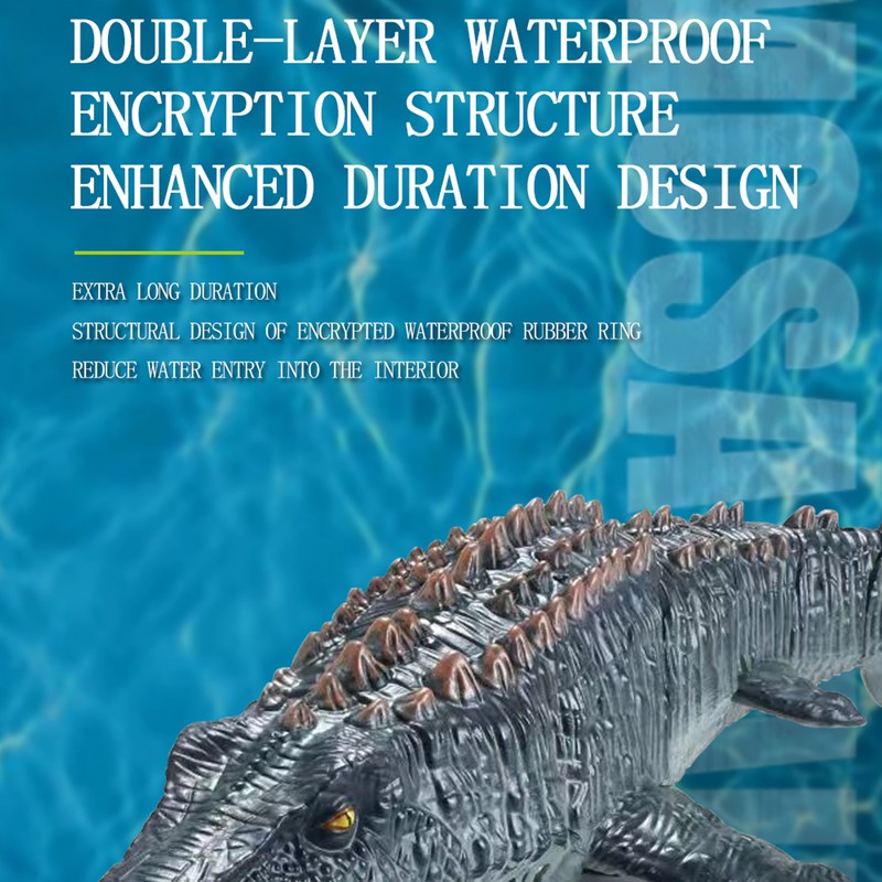 Remote Control Boat Mosasaurus Shape 2.4Ghz High Simulation Waterproof Diving