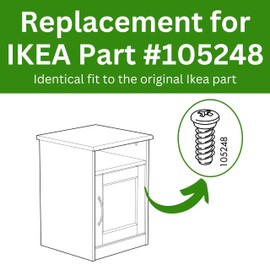 Spare Hardware Parts Replacement for IKEA Furniture Screw Metric Head Cap PF6S Screw - Part #105248 | Euro Screw M6.3-1.8×13 with PZD2 Recess | Pack of 24