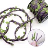 33ft Waxed Twine with Green Leaves, 3-ply Waxed Cord, Artificial