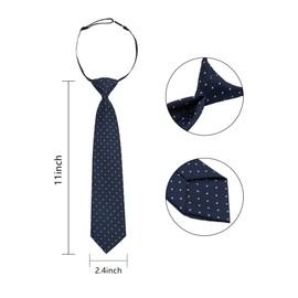 Alizeal Toddler 11inch Novelty Pre-Tied Necktie Elastic Adjustable Cute Animal Pattern for School Party Birthday Tie, Navy Dots