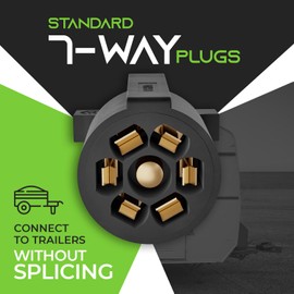 GearIT - Cable de extensión de remolque de 7 vías (4 pies), enchufe de remolque de 7 pines, cable en línea, conector de doble clavija para enganche de cuello de cisne, camión, caravana, autocaravana,