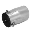 Silver Universal Exhaust Muffler Stainless Steel Exhaust Tip 76mm/2.99in Inlet
