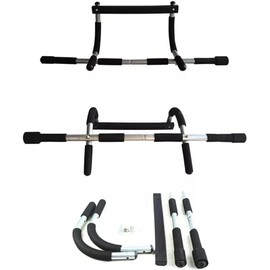 Steel Pull Up/Chin Up Bar Adjustable Power Black For Pull Ups in Home gym
