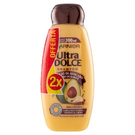 Garnier Ultra Dolce Shampoo mit Avocadoöl und Karité-Butter für lockiges oder welliges Haar, ohne Parabene, natürlicher Extrakt, 300 ml [2 Stück)