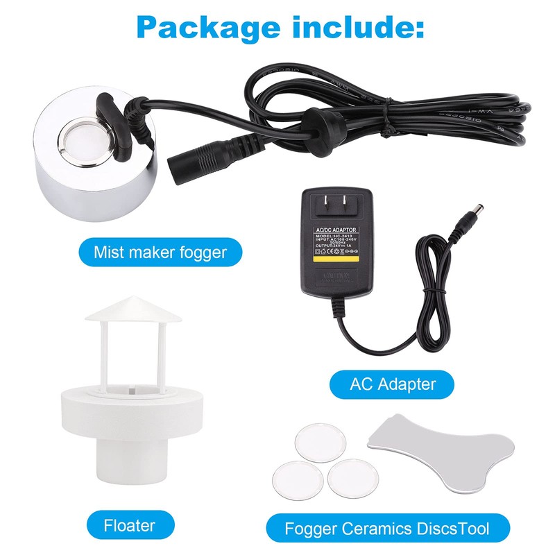 FITNATE 350ml/H Mist Maker, Stainless Steel Mist Maker Fogger for