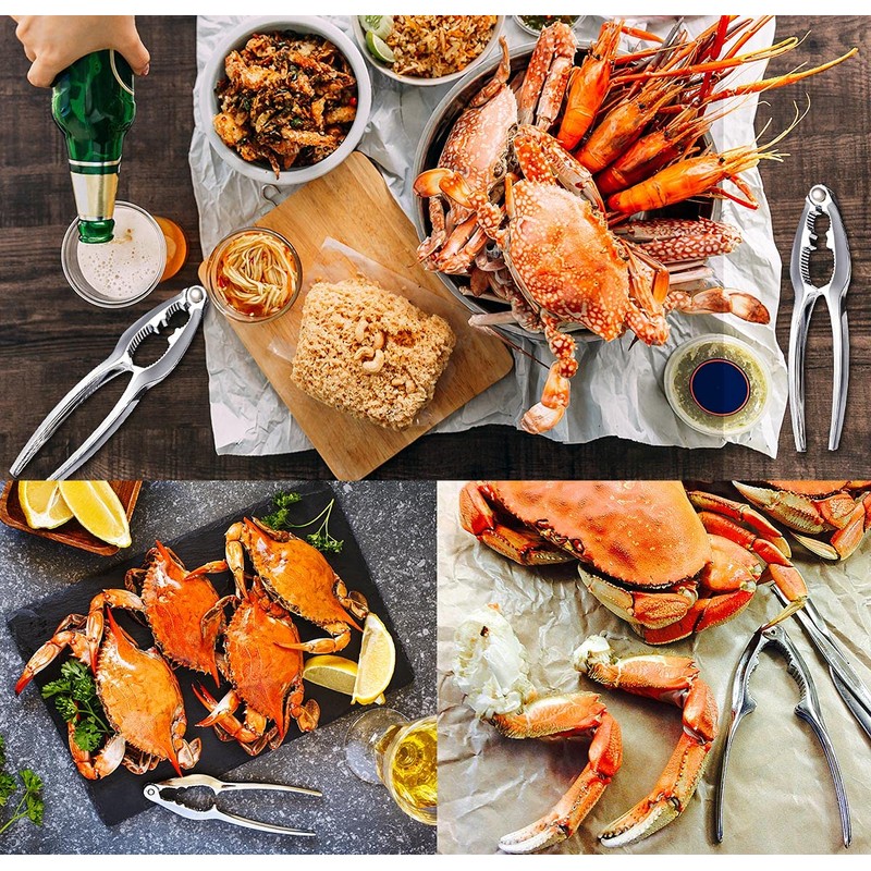 12 Pcs Crab Crackers and Tools, Lobster Nut Crackers for