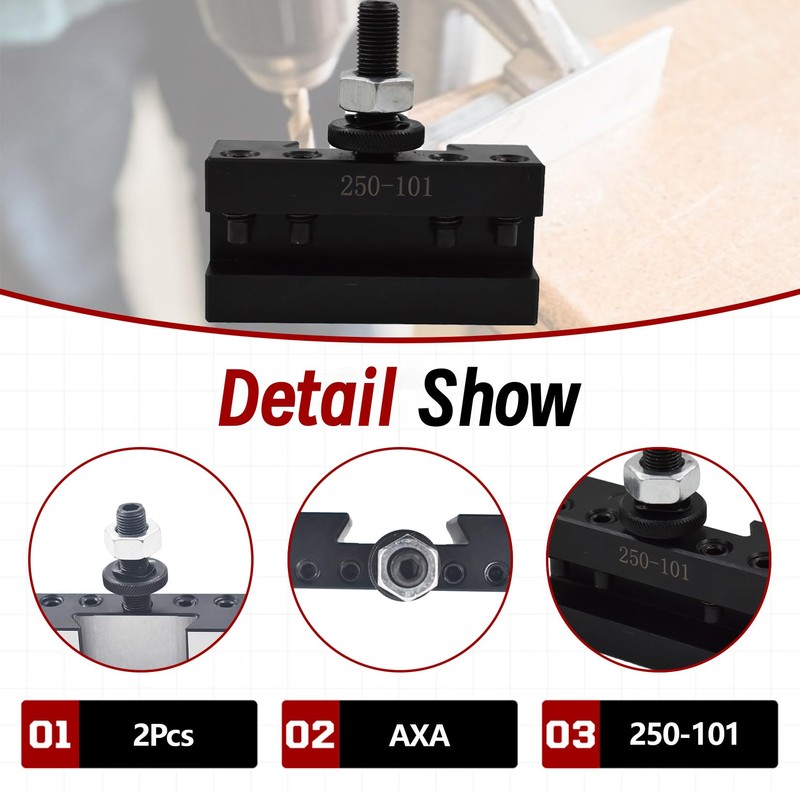 findmall AXA 2Pcs #1 Quick Change 250-101 Tool Post Turning