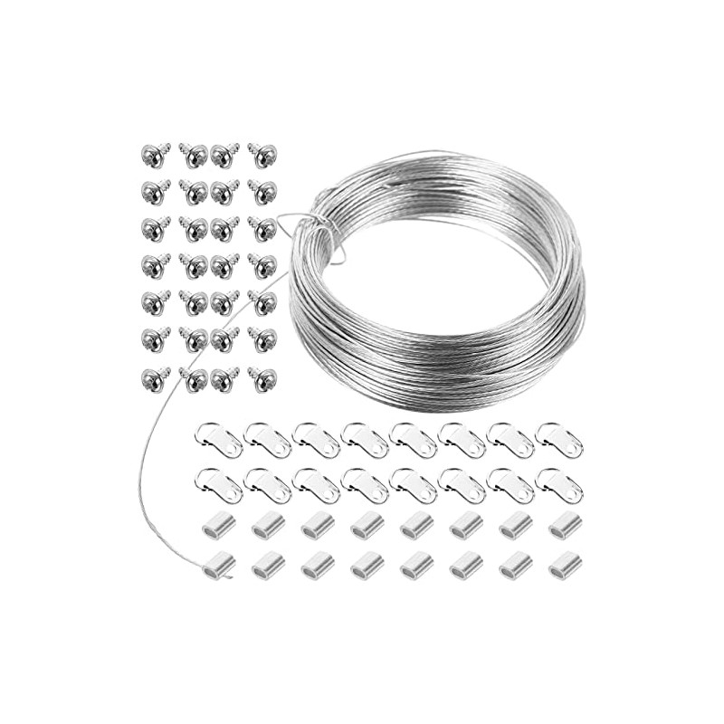 TEHAUX 1set Picture Hanging Kit Wire Hanging Kit Hooks Screws