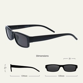 OPULIZE Black Lightweight Reading Sunglasses UV400 Mens Womens S32-1 +3.00