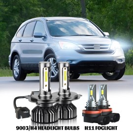 SHENKENUO For Honda CR-V CRV Sport Utility 2.4L 2007-2014 LED Headlight + Fog Light Bulbs